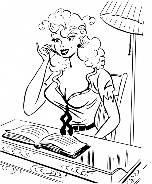 Vintage Dear Diary coloring page image