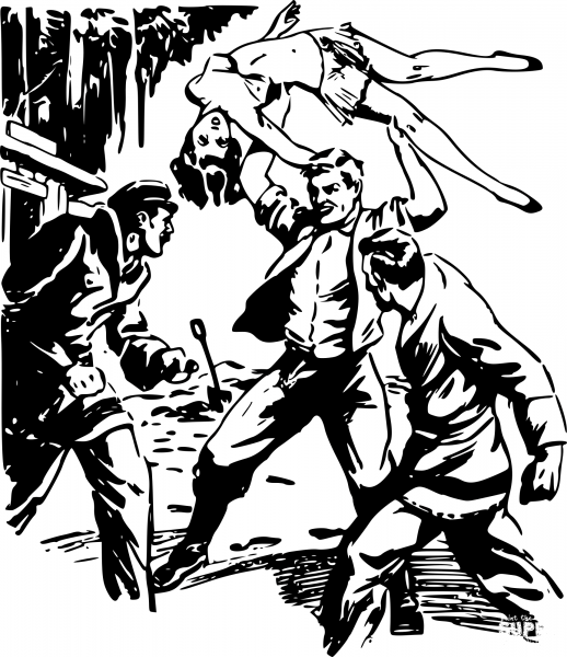 Vintage Death Trail Scene coloring page image