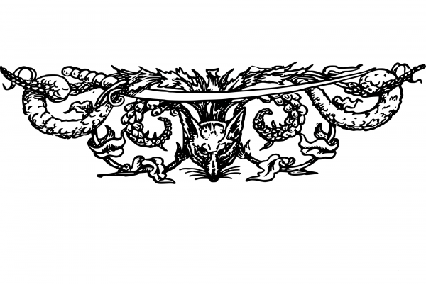 Vintage Decorative Divider Fox coloring page image