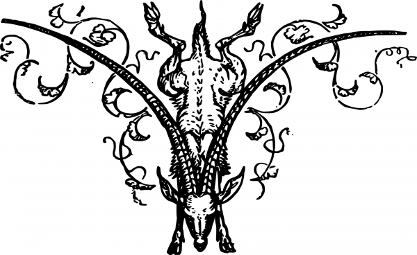 Vintage Decorative Divider Goat coloring page image