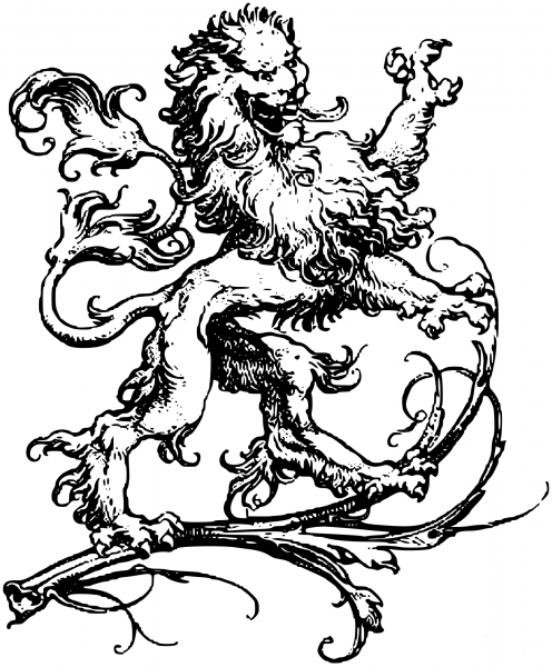 Vintage Decorative Lion coloring page image