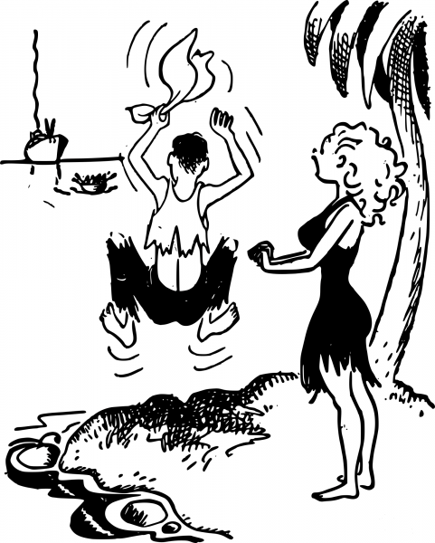 Vintage Deserted Island Rescue coloring page image