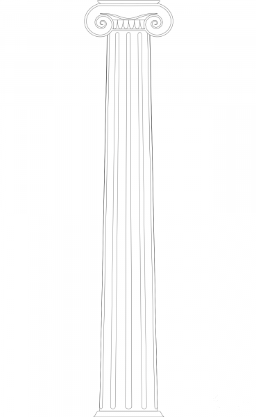 Vintage Detailed Greek Ionic Column coloring page image