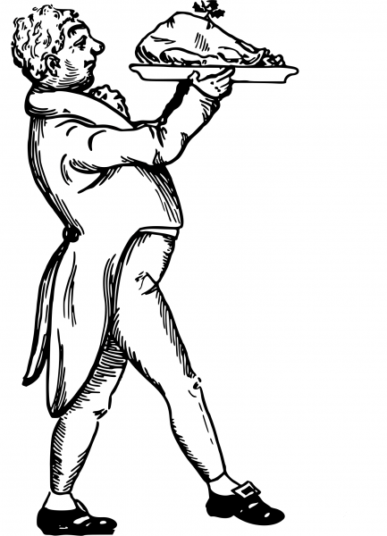 Vintage Dinner is Served coloring page image