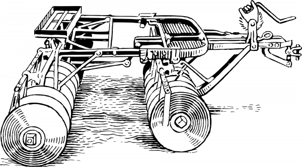 Vintage Disc Harrow coloring page image
