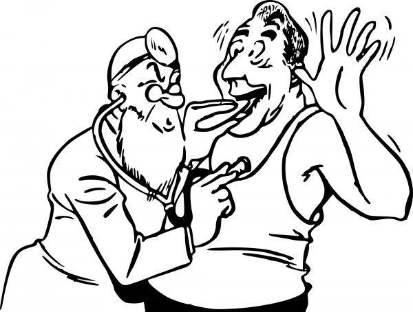 Vintage Docotr Exam coloring page image