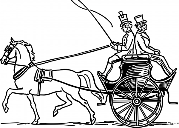 Vintage Dogcart coloring page image