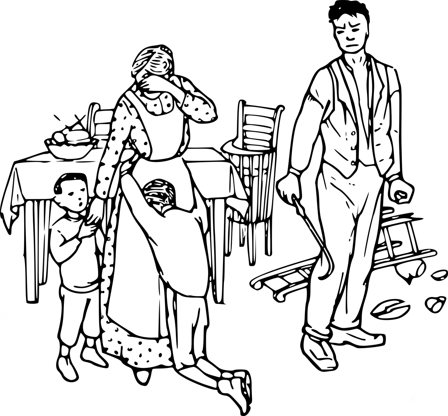 Vintage Domestic Violence coloring page ColouringPages