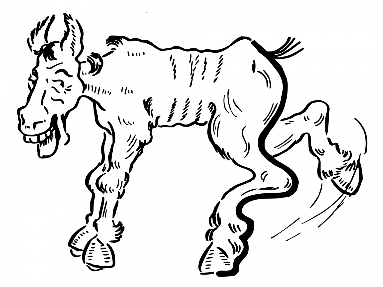 Vintage Donkey Kick coloring page ColouringPages