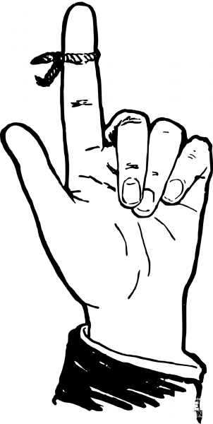 Vintage Dont Forget Finger coloring page image