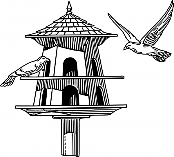 Vintage Dovecote coloring page image