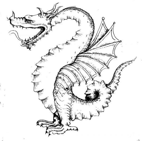 Vintage Dragon by Mariano Di Jacopo coloring page image