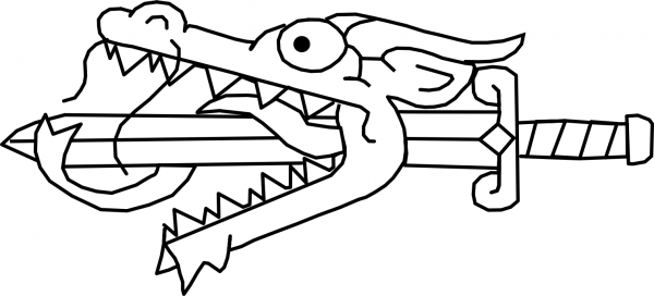 Vintage Dragon coloring page image