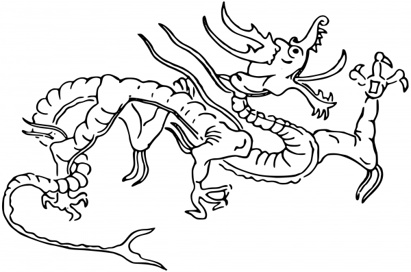 Vintage Dragon coloring page image
