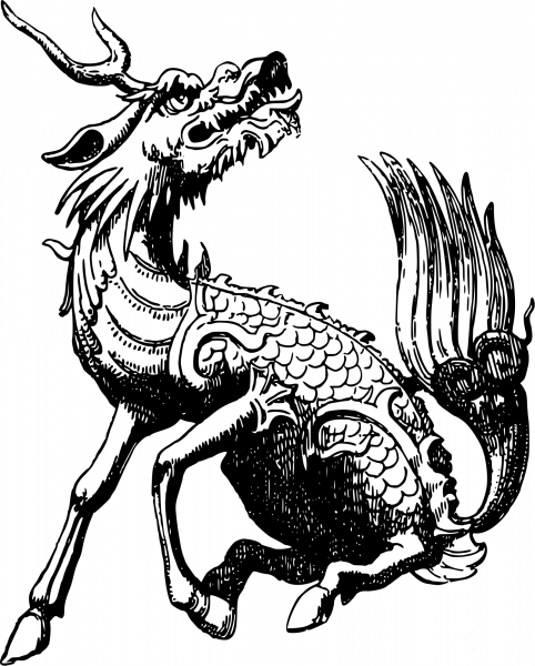 Vintage Dragon coloring page image