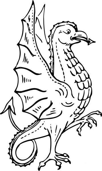 Vintage Dragon coloring page image