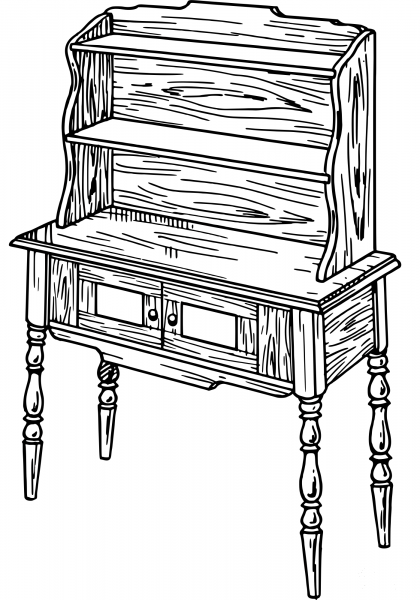 Vintage Dresser coloring page image
