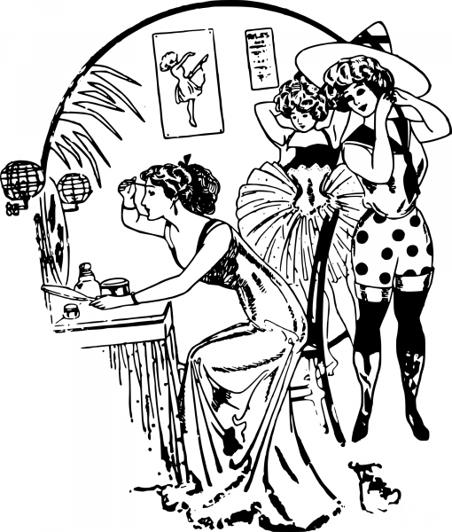 Vintage Dressing Room coloring page image