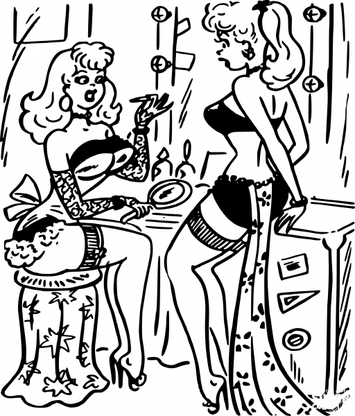 Vintage Dressing Room Talk coloring page image