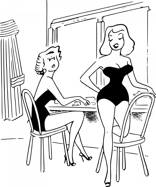 Vintage Dressing Room Talk coloring page image