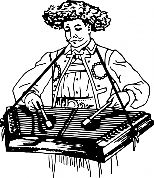 Vintage Dulcimer coloring page image