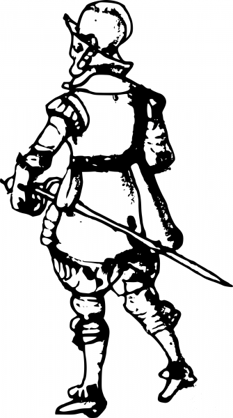 Vintage Dutch Knight coloring page image