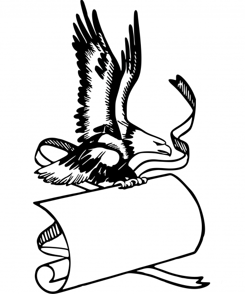 Vintage Eagle Banner coloring page image