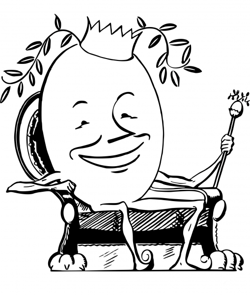 Vintage Egg King coloring page image