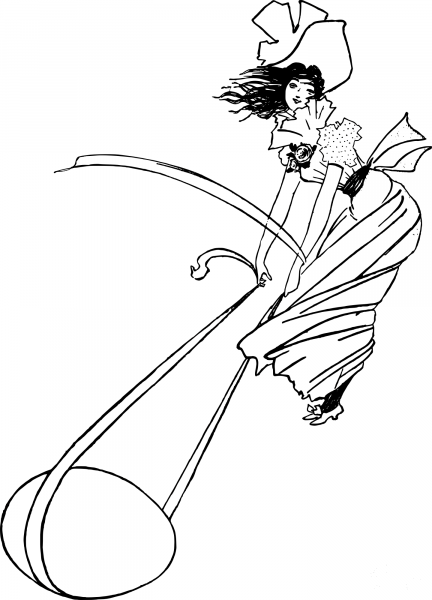 Vintage Egg Lady coloring page image