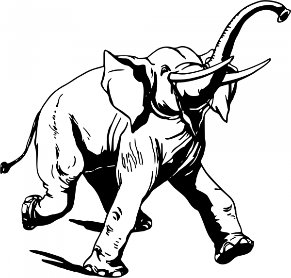 Vintage Elephant coloring page image