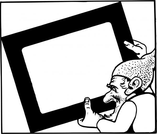 Vintage Elf Frame coloring page image