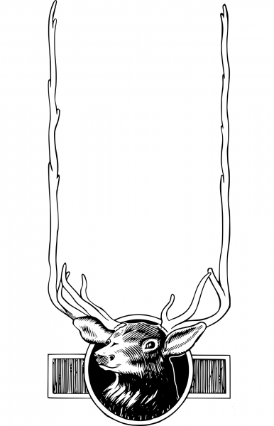 Vintage Elk Head Frame coloring page image