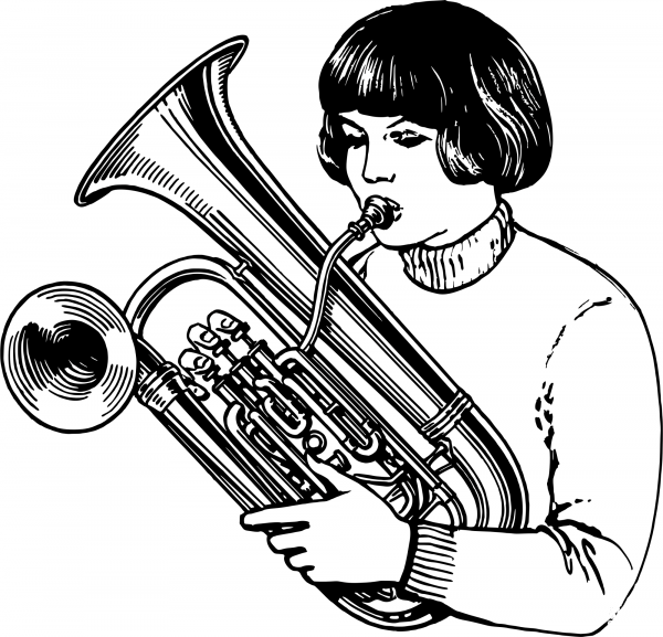 Vintage Euphonium coloring page image
