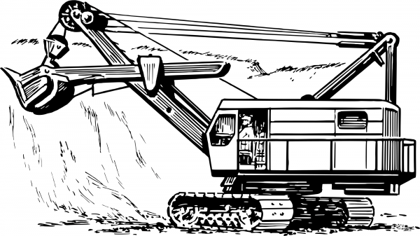 Vintage Excavator coloring page image