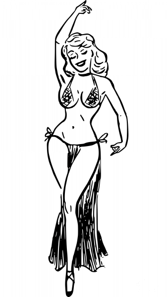 Vintage Exotic Dancer coloring page image