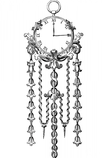 Vintage Extravagant Wall Clock coloring page image