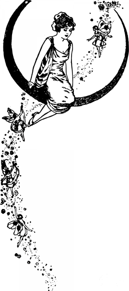 Vintage Fairies and Lady coloring page image