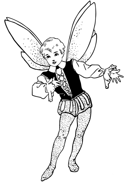 Vintage Fairy Boy coloring page image
