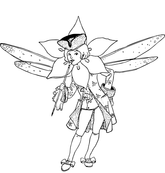 Vintage Fairy coloring page image