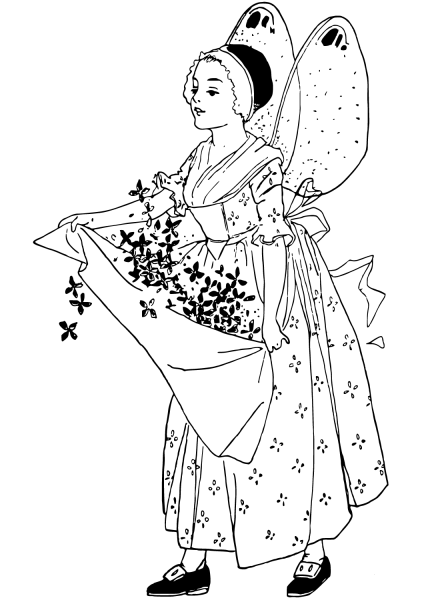 Vintage Fairy coloring page image