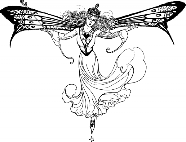 Vintage Fairy coloring page image