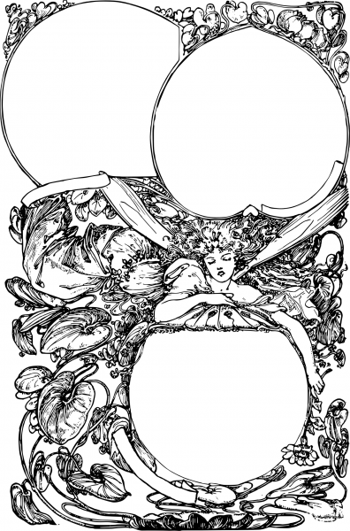 Vintage Fairy Triple coloring page image