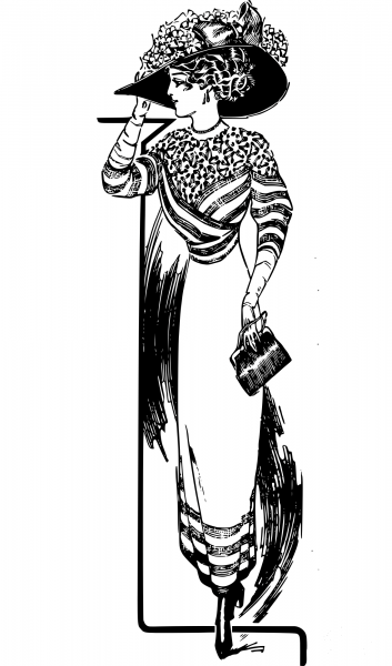Vintage Fancy Dress Sidebar coloring page image
