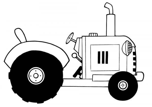 Vintage Farm Tractor coloring page image