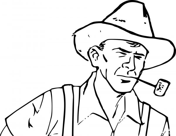 Vintage Farmer coloring page image