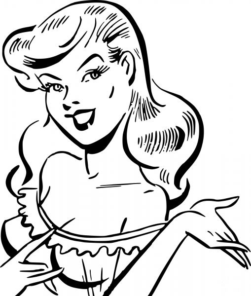 Vintage Farmers Daughter coloring page image