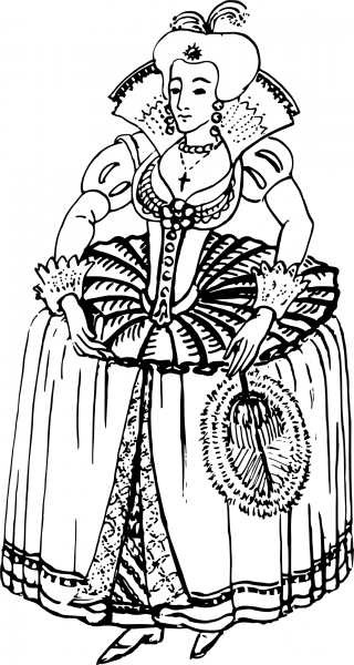 Vintage Farthingale coloring page image