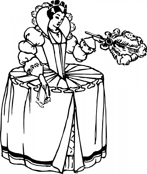 Vintage Farthingale coloring page image