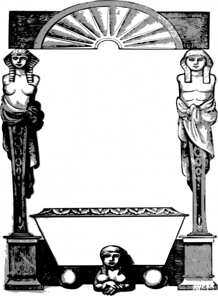 Vintage Faux Egyptian Frame coloring page image