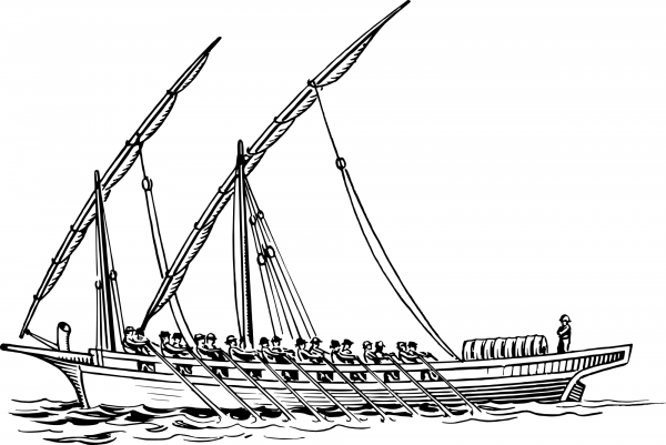 Vintage Felucca coloring page image